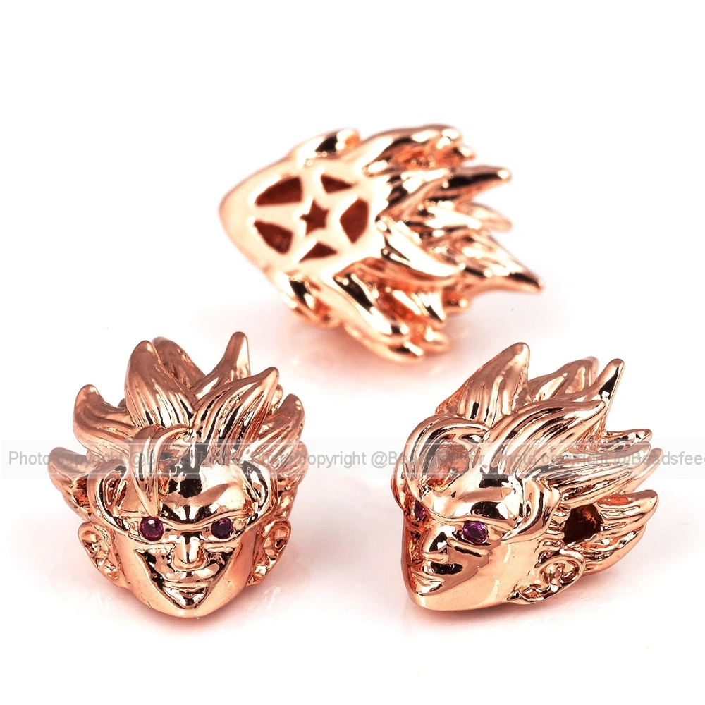 Dragon Ball Evolution Super Saiyan Majin Buu Piccolo Kuririn Carton Loose Brass Gold  Beads ,Mens Bracelet Making Supplies