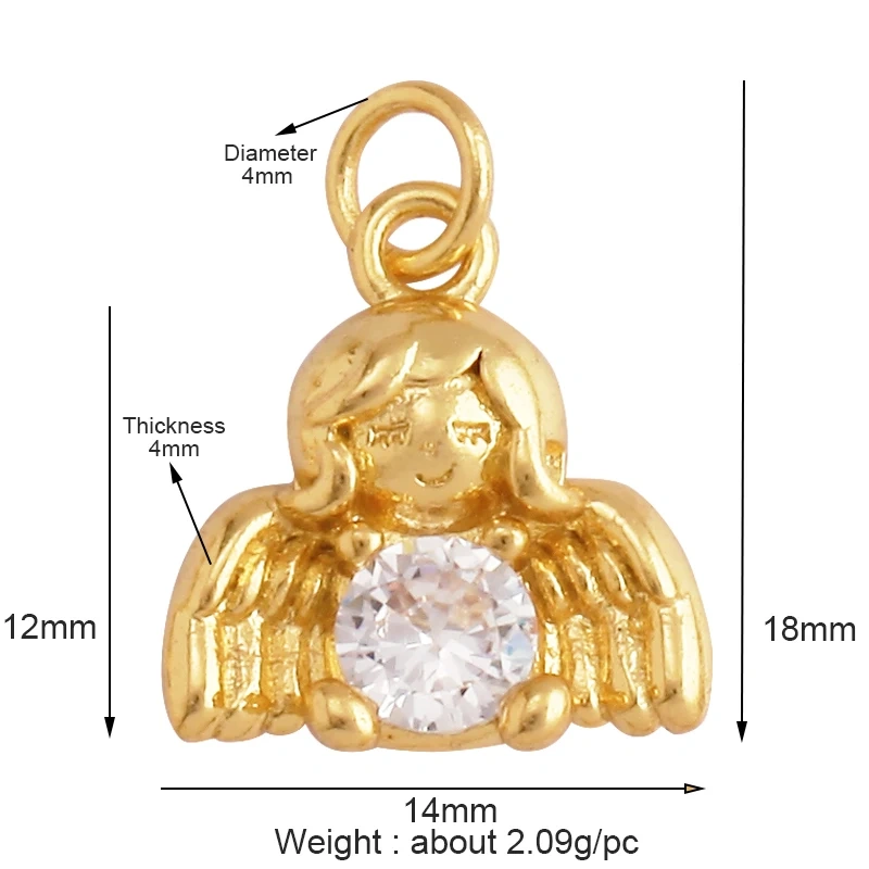 Miraculous Medal Charm Oval Heart Round Pendan,Colour CZ Paved,Real Gold Plated ,Necklace Bracelet Making Finding Supplies K11