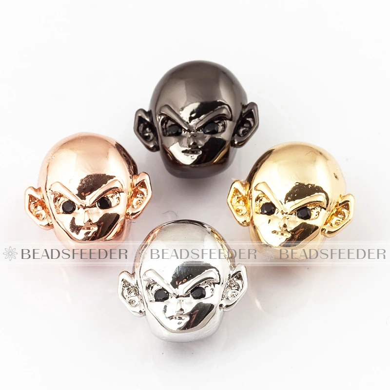 Dragon Ball Evolution Super Saiyan Majin Buu Piccolo Kuririn Carton Loose Brass Gold  Beads ,Mens Bracelet Making Supplies