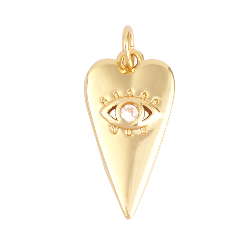 Evil Eye Charm Pendant,18K Real Gold Plated Cubic Zirconia CZ Paved Religours,Jewelry Necklace Bracelet Accessories Supplies K09