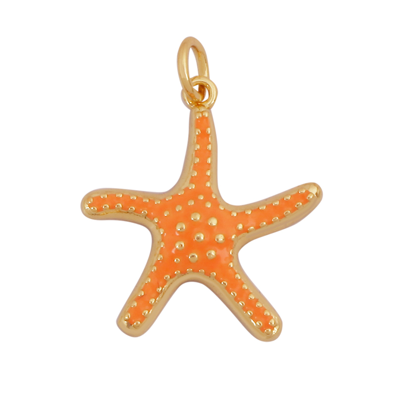 Fish Monta Ray Marine Organism Sea Conch Shell Nautil Coral Branch Charm Pendant,Gold Plated Zircon Jewelry Finding Supplies P02