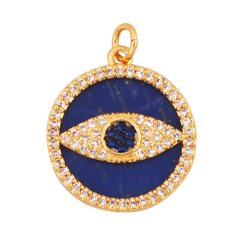 Evil Eye Hand 18K Gold Plated Cubic Zirconia CZ Paved Religious Charm Pendant,Jewelry Necklace Bracelet Accessories Supplies M66