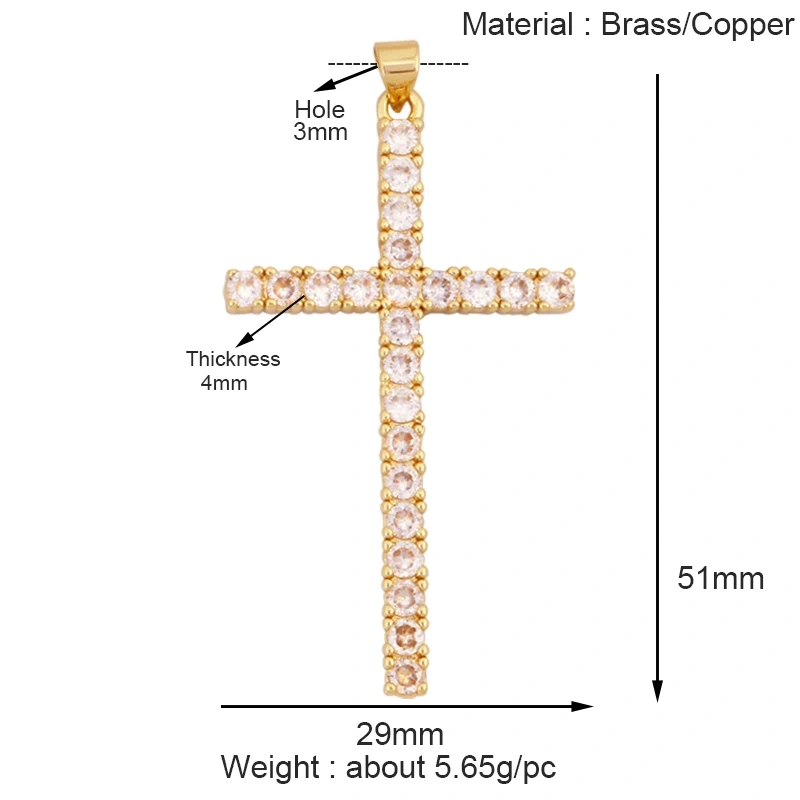 Holy Religious Jesus Cross Virgin Mary Charms Pendant,18K Gold Plated Colourful Zircon Shell Jewelry Necklace Accessories M63