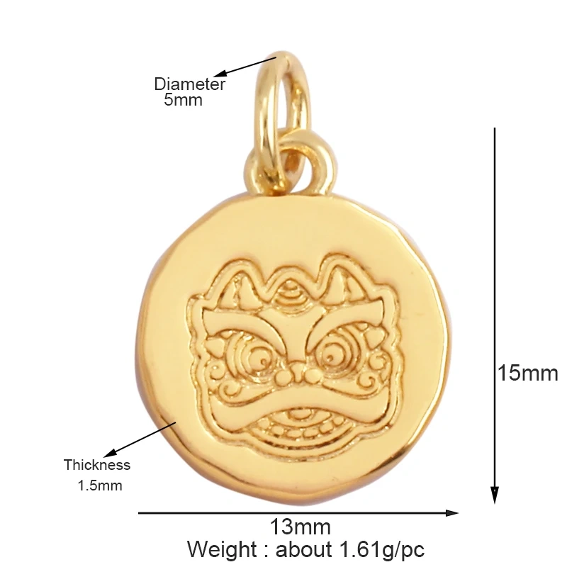 Elephant Dinosaur Leopard Rabbit Snake Bear Duck Charm Pendant,18K Gold Animal Necklace Bracelet for Handmade Jewelry Supply P19