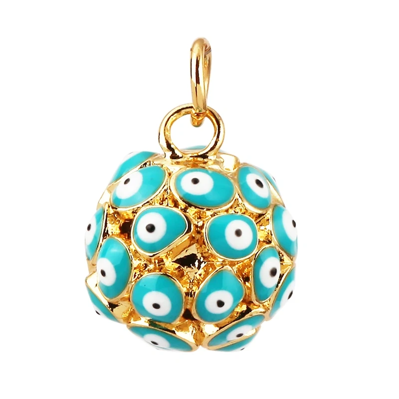 Evil Eye Teardrop Enamel Charm Neon Pink Orange Turquoise Blue Oil Dropped,Real Gold Plated ,Necklace Bracelet Pendant M09 M93