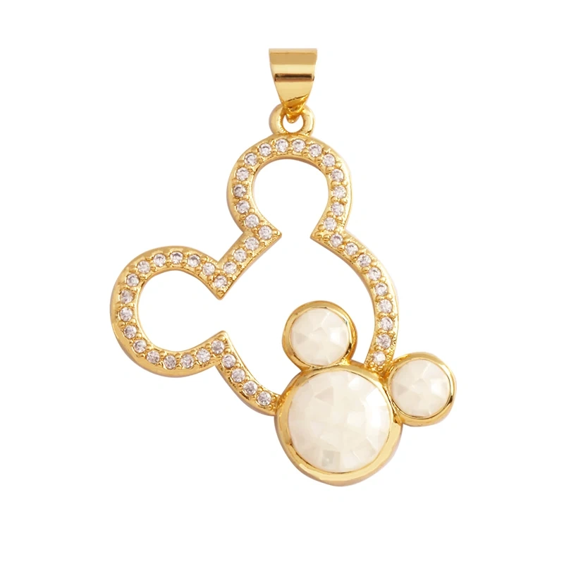 Elephant Dinosaur Leopard Rabbit Snake Bear Duck Charm Pendant,18K Gold Animal Necklace Bracelet for Handmade Jewelry Supply P19