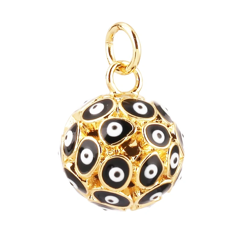 Evil Eye Teardrop Enamel Charm Neon Pink Orange Turquoise Blue Oil Dropped,Real Gold Plated ,Necklace Bracelet Pendant M09 M93