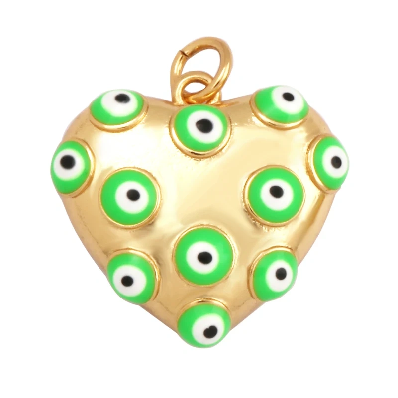 Evil Eye Teardrop Enamel Charm Neon Pink Orange Turquoise Blue Oil Dropped,Real Gold Plated ,Necklace Bracelet Pendant M09 M93