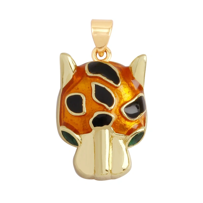 Elephant Dinosaur Leopard Rabbit Snake Bear Duck Charm Pendant,18K Gold Animal Necklace Bracelet for Handmade Jewelry Supply P19