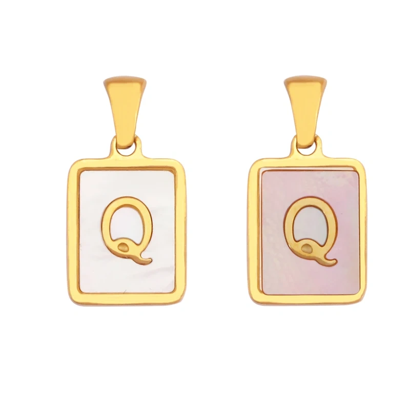 316 Stainless Steel Initial Letter Alphabet Name Charm Pendant,Pink White DIY Handmade Jewlery Findings Accessories Supply K76