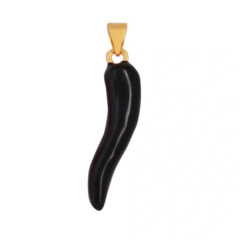 Trendy Colourful Pepper Charm Pendant,Rainbow 18k Gold Zircon Jewelry Findings Necklace Accessories K76