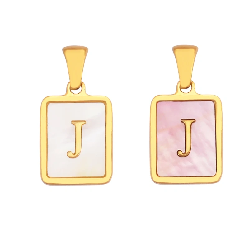 316 Stainless Steel Initial Letter Alphabet Name Charm Pendant,Pink White DIY Handmade Jewlery Findings Accessories Supply K76