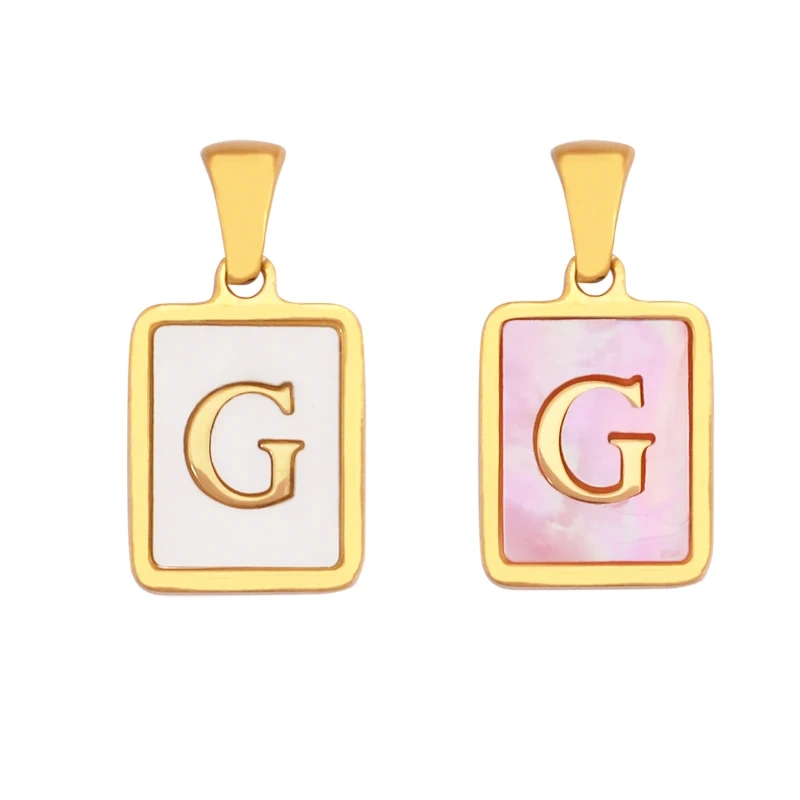 316 Stainless Steel Initial Letter Alphabet Name Charm Pendant,Pink White DIY Handmade Jewlery Findings Accessories Supply K76