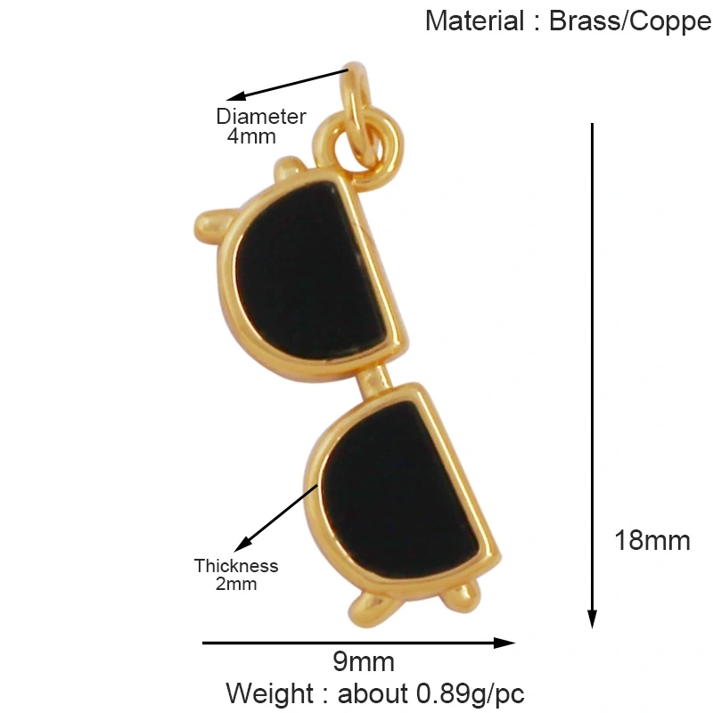 Cowboy Hat Boots Key Glasses Aircraft Windmill Slipper Sports Charm Pendant,Zirconia 18K Gold Necklace Craft Jewelry Supply K78