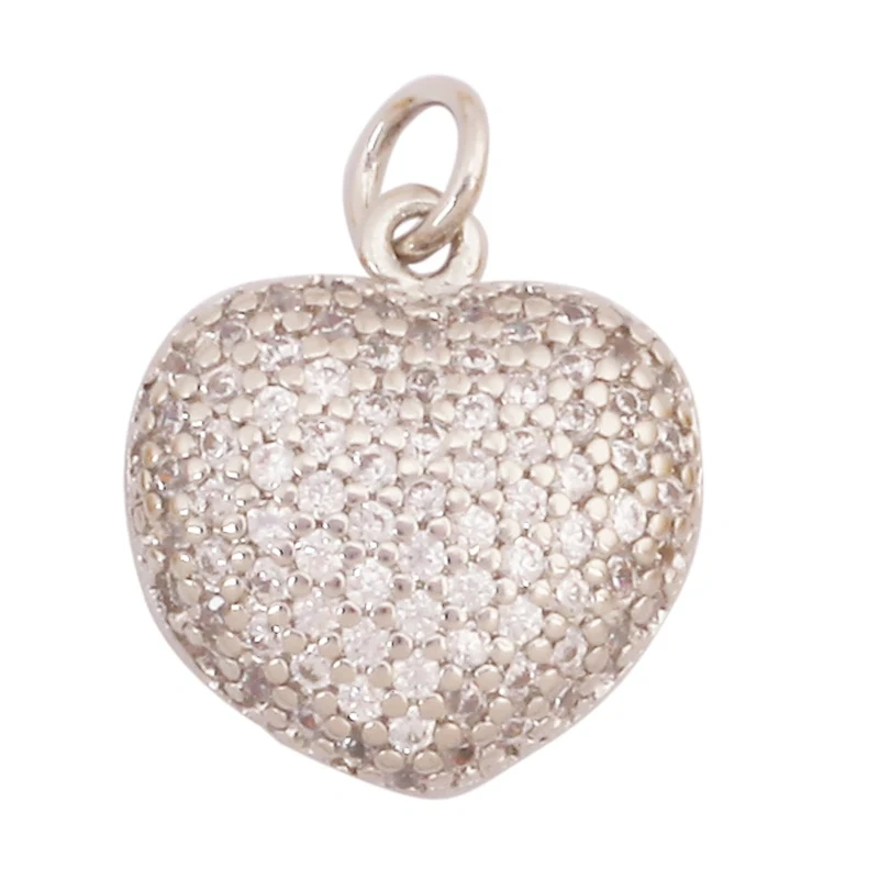 Fashion Colorful Zircon Focal Love Heart Star Charm Pendant,18K Gold Plated Necklace Bracelet DIY Handmade Jewelry Supplies K81