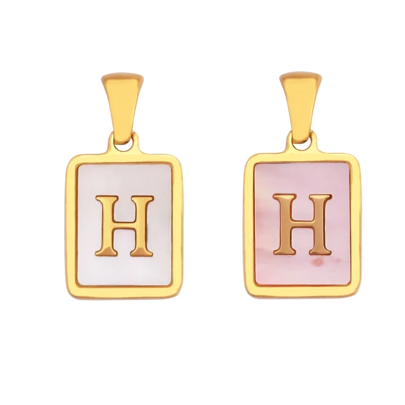 316 Stainless Steel Initial Letter Alphabet Name Charm Pendant,Pink White DIY Handmade Jewlery Findings Accessories Supply K76