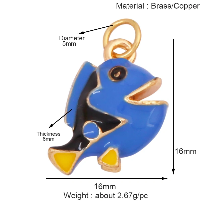 Trendy Ocean Scallop Starfish Dolphin Seahorse Charm Necklace Pendant,Multicolor Enamel Summer Beach Holiday Jewelry Supply K80