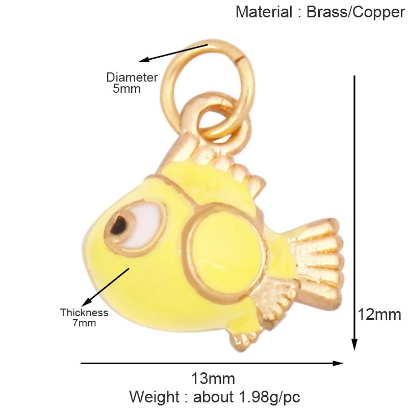 Trendy Ocean Scallop Starfish Dolphin Seahorse Charm Necklace Pendant,Multicolor Enamel Summer Beach Holiday Jewelry Supply K80