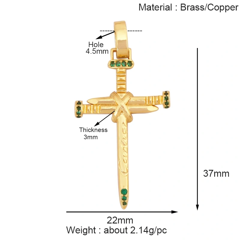 Holy Religious Jesus Cross Virgin Mary Charms Pendant,18K Gold Plated Colourful Zircon Shell Jewelry Necklace Accessories M63