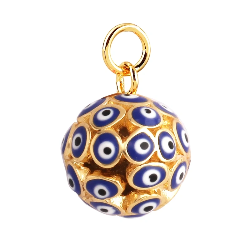 Evil Eye Teardrop Enamel Charm Neon Pink Orange Turquoise Blue Oil Dropped,Real Gold Plated ,Necklace Bracelet Pendant M09 M93