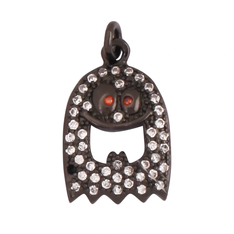 Popular Carnival Halloween Scream Ghost Skeleton Pumpkin Mask Charm Pendant,Trendy Cubic Zirconia 18K Gold Jewelry Necklace Q13