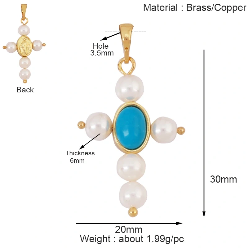 Holy Religious Jesus Cross Virgin Mary Charms Pendant,18K Gold Plated Colourful Zircon Shell Jewelry Necklace Accessories M63