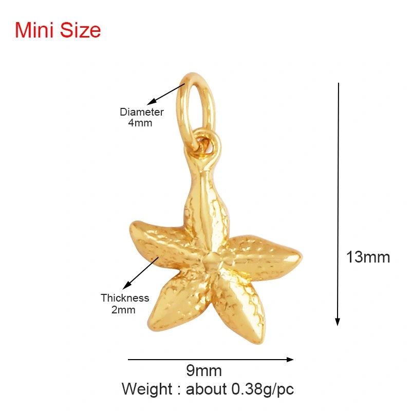 Marine Organism Fish Sea Conch Horse Shell Starfish Crab Fishbone Charm Pendant,Gold Plated Zircon Jewelry Finding Supplies K73