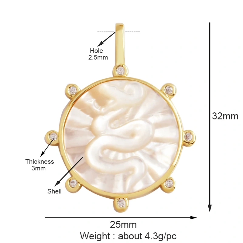 Elephant Dinosaur Leopard Rabbit Snake Bear Duck Charm Pendant,18K Gold Animal Necklace Bracelet for Handmade Jewelry Supply P19