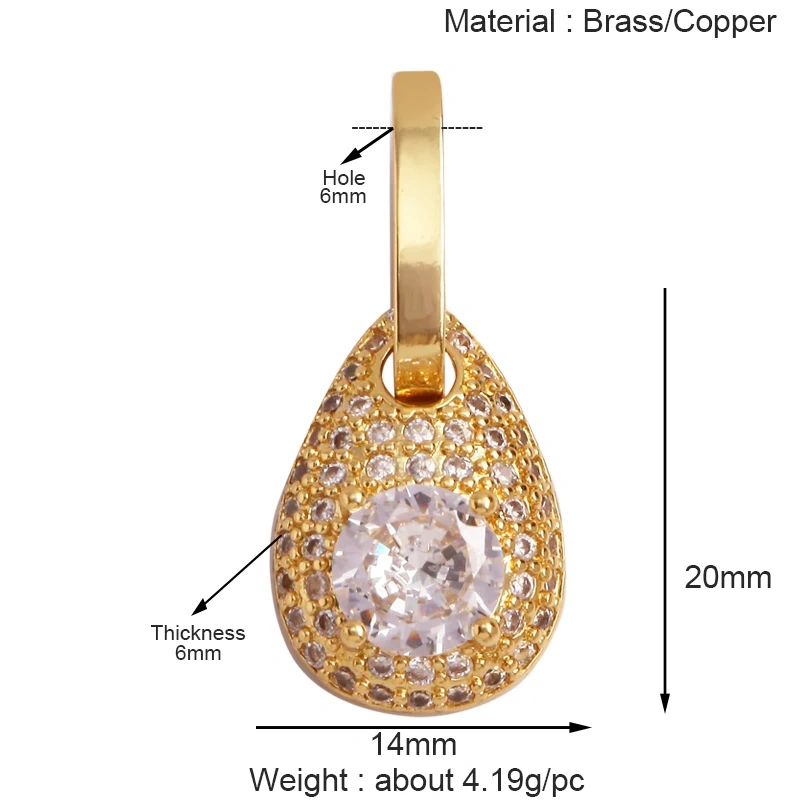 Cowboy Hat Boots Key Glasses Aircraft Windmill Slipper Sports Charm Pendant,Zirconia 18K Gold Necklace Craft Jewelry Supply K78