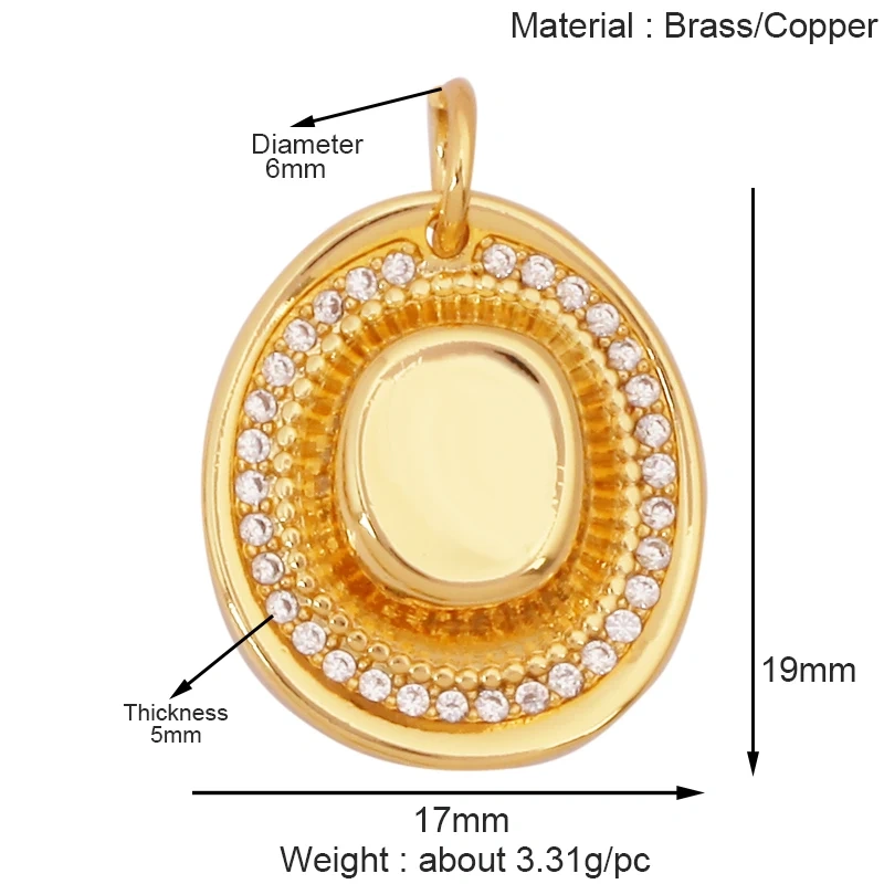 Cowboy Hat Boots Key Glasses Aircraft Windmill Slipper Sports Charm Pendant,Zirconia 18K Gold Necklace Craft Jewelry Supply K78