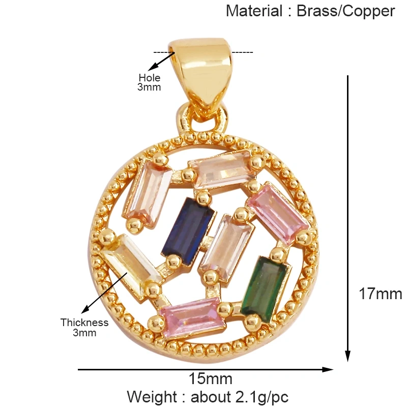 Cowboy Hat Boots Key Glasses Aircraft Windmill Slipper Sports Charm Pendant,Zirconia 18K Gold Necklace Craft Jewelry Supply K78