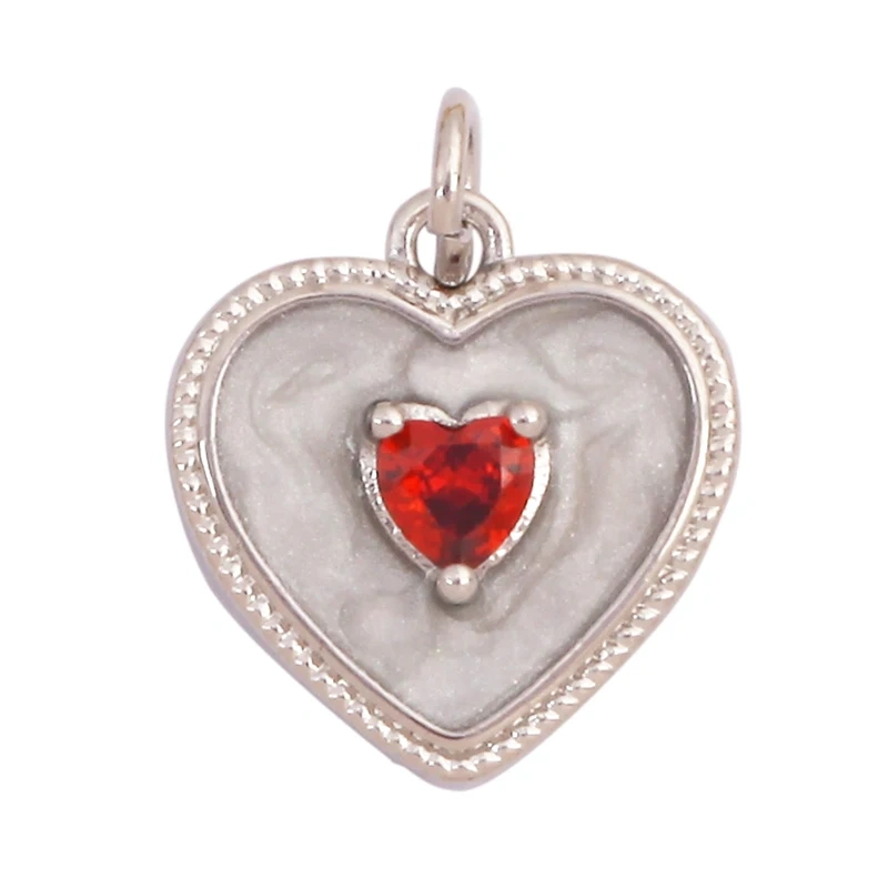 Fashion Colorful Zircon Focal Love Heart Star Charm Pendant,18K Gold Plated Necklace Bracelet DIY Handmade Jewelry Supplies K81