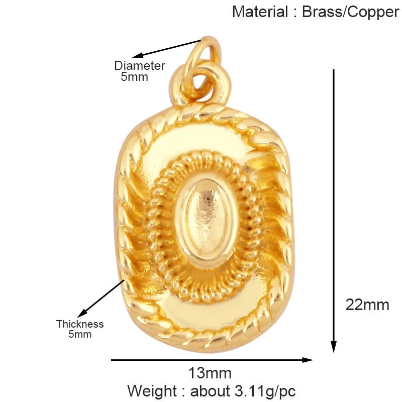 Cowboy Hat Boots Key Glasses Aircraft Windmill Slipper Sports Charm Pendant,Zirconia 18K Gold Necklace Craft Jewelry Supply K78