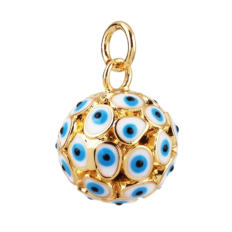 Evil Eye Teardrop Enamel Charm Neon Pink Orange Turquoise Blue Oil Dropped,Real Gold Plated ,Necklace Bracelet Pendant M09 M93