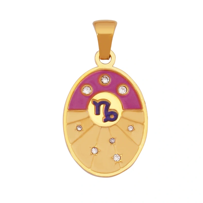 316 Stainless Steel Trendy Zodiac Horoscope Sign Medallion Charm Pendant,18K Gold Plated Necklace Bracelet Jewelry Supplies K77