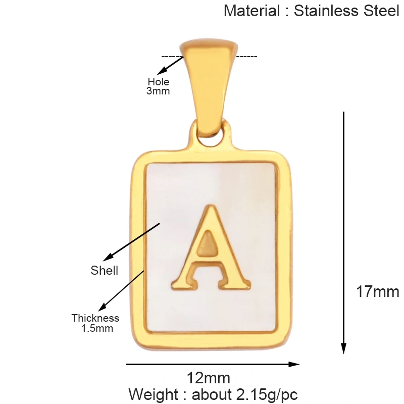 316 Stainless Steel Initial Letter Alphabet Name Charm Pendant,Pink White DIY Handmade Jewlery Findings Accessories Supply K76