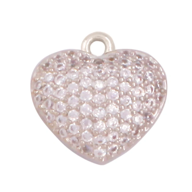 Fashion Colorful Zircon Focal Love Heart Star Charm Pendant,18K Gold Plated Necklace Bracelet DIY Handmade Jewelry Supplies K81