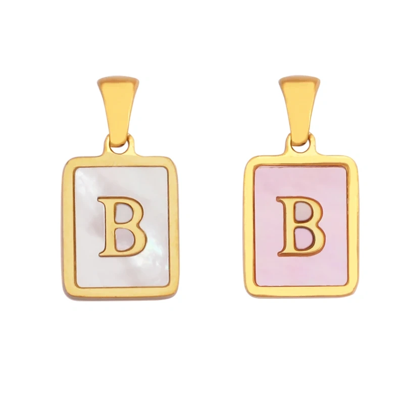 316 Stainless Steel Initial Letter Alphabet Name Charm Pendant,Pink White DIY Handmade Jewlery Findings Accessories Supply K76