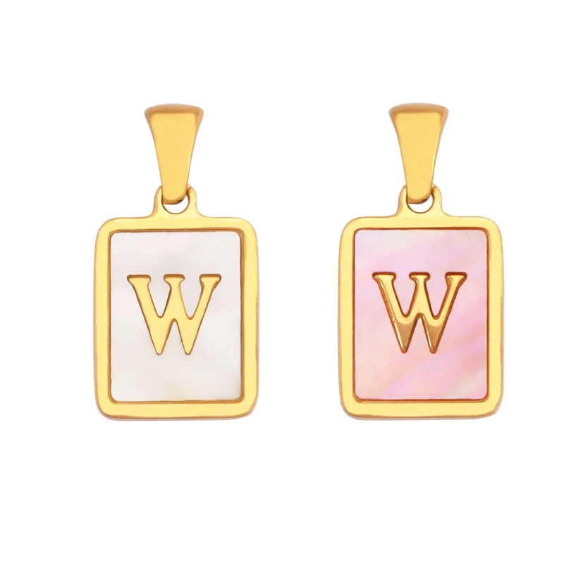 316 Stainless Steel Initial Letter Alphabet Name Charm Pendant,Pink White DIY Handmade Jewlery Findings Accessories Supply K76