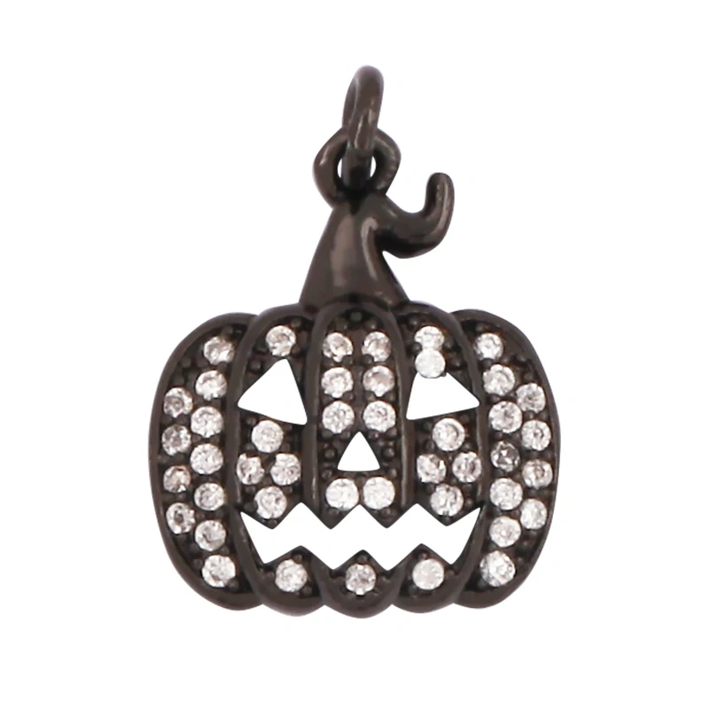 Popular Carnival Halloween Scream Ghost Skeleton Pumpkin Mask Charm Pendant,Trendy Cubic Zirconia 18K Gold Jewelry Necklace Q13