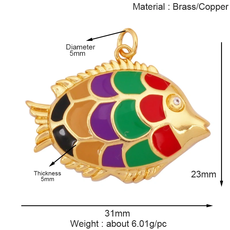 Marine Organism Fish Sea Conch Horse Shell Starfish Crab Fishbone Charm Pendant,Gold Plated Zircon Jewelry Finding Supplies K73