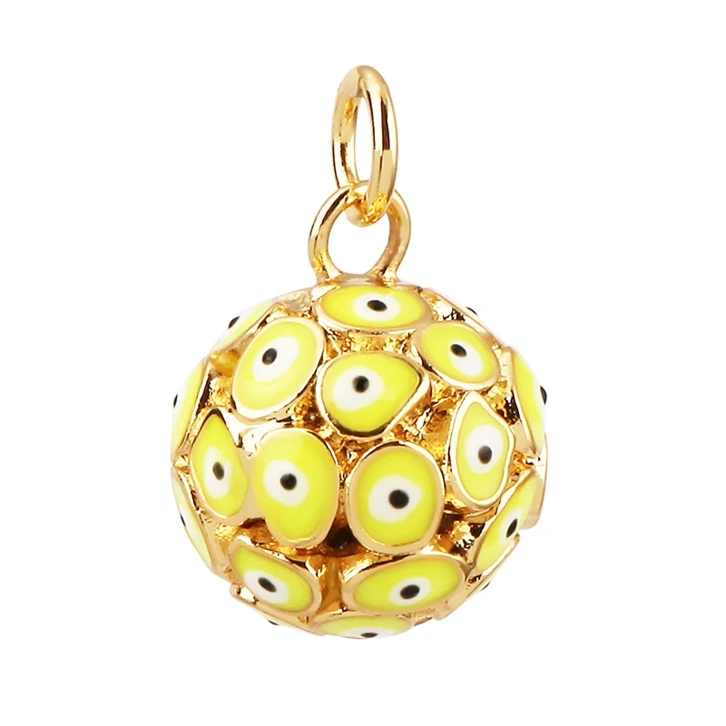 Evil Eye Teardrop Enamel Charm Neon Pink Orange Turquoise Blue Oil Dropped,Real Gold Plated ,Necklace Bracelet Pendant M09 M93