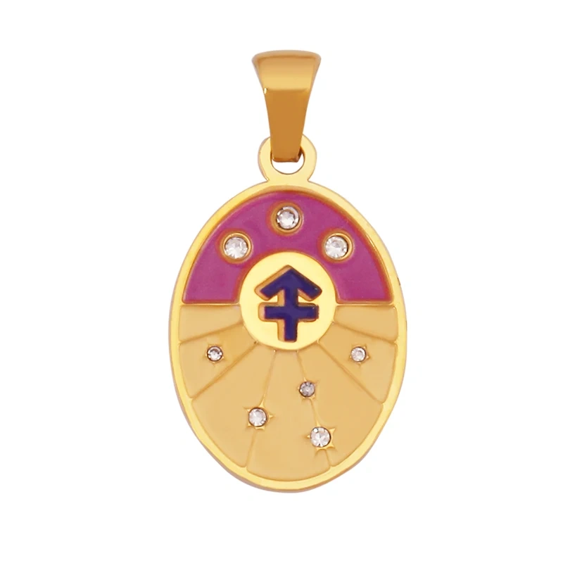 316 Stainless Steel Trendy Zodiac Horoscope Sign Medallion Charm Pendant,18K Gold Plated Necklace Bracelet Jewelry Supplies K77