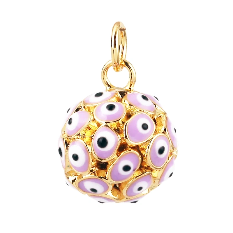 Evil Eye Teardrop Enamel Charm Neon Pink Orange Turquoise Blue Oil Dropped,Real Gold Plated ,Necklace Bracelet Pendant M09 M93