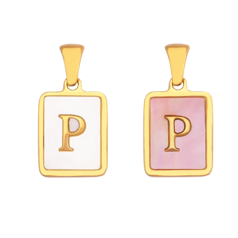 316 Stainless Steel Initial Letter Alphabet Name Charm Pendant,Pink White DIY Handmade Jewlery Findings Accessories Supply K76