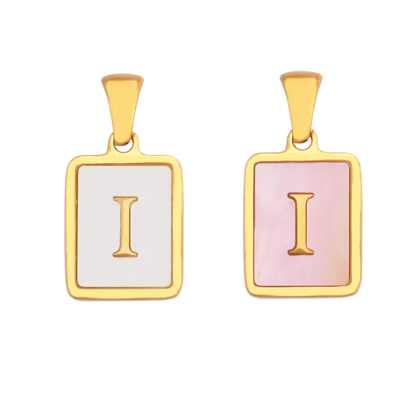 316 Stainless Steel Initial Letter Alphabet Name Charm Pendant,Pink White DIY Handmade Jewlery Findings Accessories Supply K76