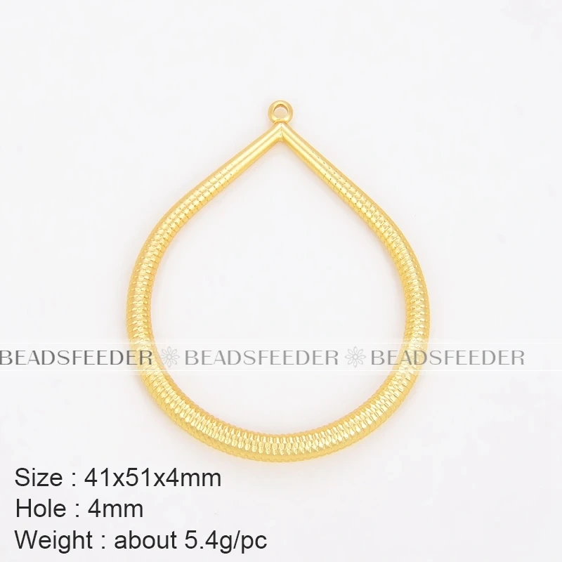 Evil eye , tear drop , Brass based diy jewelry pendant attachment , plated with real gold , not easy to tarnish N29