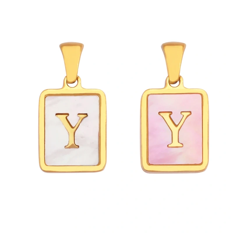 316 Stainless Steel Initial Letter Alphabet Name Charm Pendant,Pink White DIY Handmade Jewlery Findings Accessories Supply K76