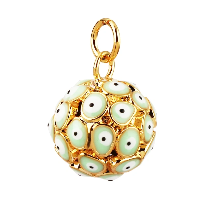 Evil Eye Teardrop Enamel Charm Neon Pink Orange Turquoise Blue Oil Dropped,Real Gold Plated ,Necklace Bracelet Pendant M09 M93