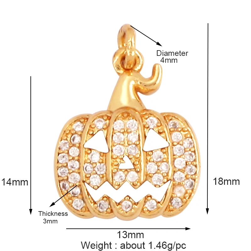 Popular Carnival Halloween Scream Ghost Skeleton Pumpkin Mask Charm Pendant,Trendy Cubic Zirconia 18K Gold Jewelry Necklace Q13
